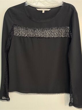 RACHEL Rachel Roy black lace blouse L